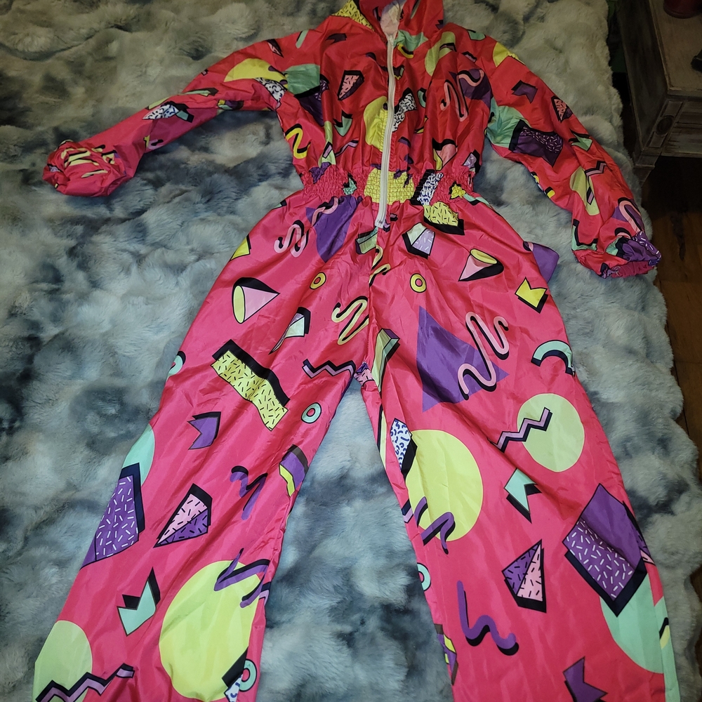Vibrant Pink Geometric Kids One Piece